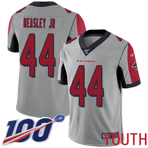 Atlanta Falcons Limited Silver Youth Vic Beasley Jersey NFL Football #44 100th Season Inverted Legend->women nfl jersey->Women Jersey